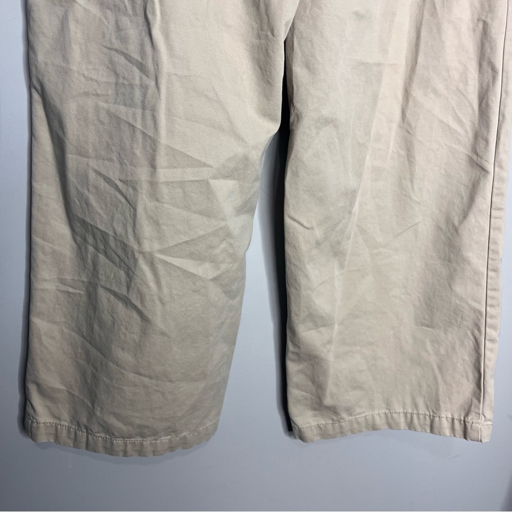 Aritzia TNA 90s Chino Pant Cotton Twill Relaxed Pleated Trousers, Tan, size 10 - Picture 10 of 16